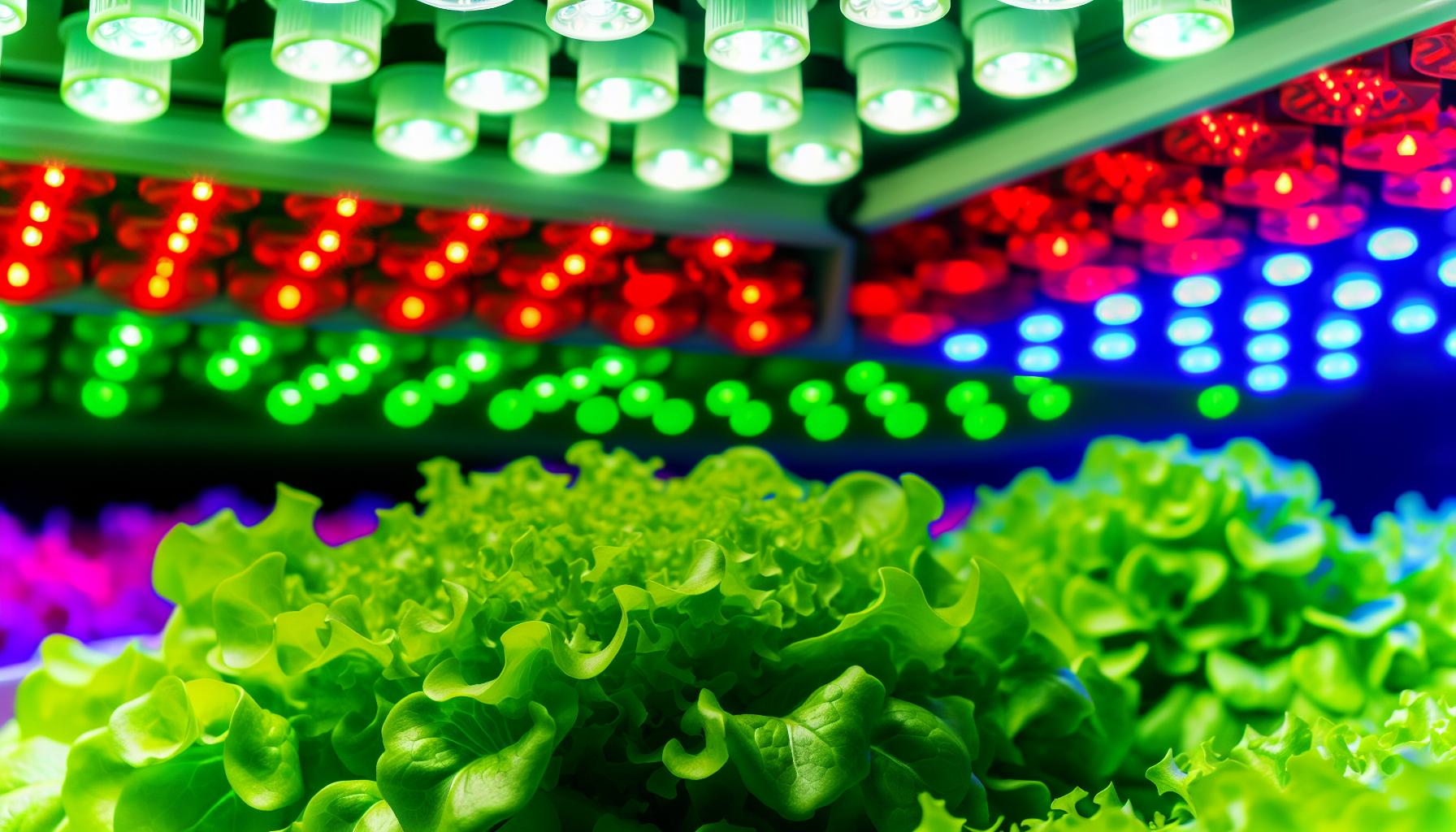 LED栽培システムで成長する植物